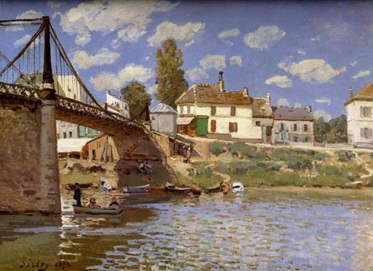 Alfred Sisley Bridge at Villeneuve-la-Garenne Norge oil painting art